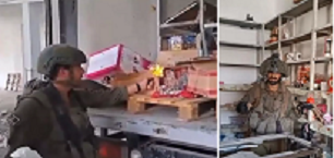 Vídeos mostram soldados israelenses saqueando casas e lojas em Gaza e destruindo alimentos destinados aos civis