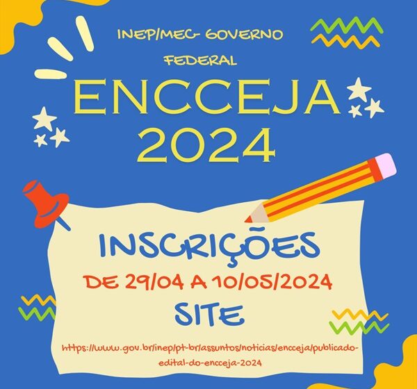  Inscrições para o Encceja vão até 10 de maio