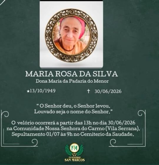  Morre Maria rosa da Silva- Maria da Padaria do Menor