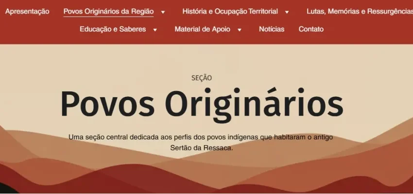  História indígena do Sertão da ressaca: A educação e memória em plataforma digital
