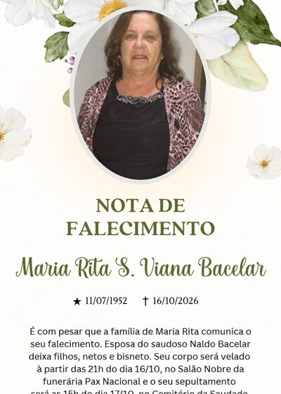  Morre  Maria Rita Bacelar